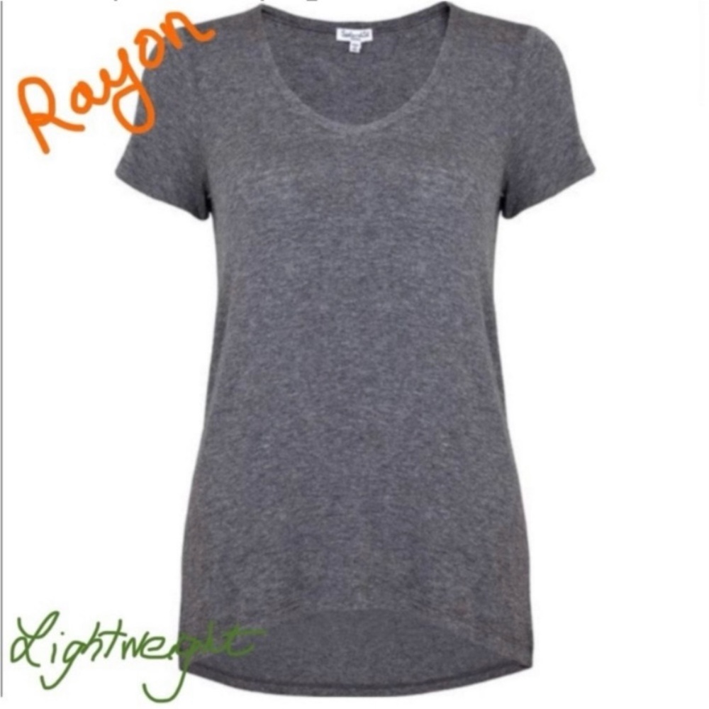 🍒Splendid Rayon T-Shirt “Drapey Lux” Tee Size Small Grey NET-A-PORTER
